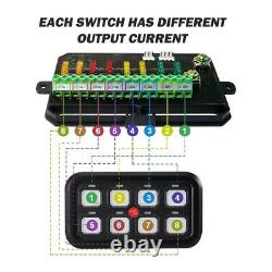 AUXBEAM LED Work Light 8 Gang Switch Control Relay System Blue Backlit Panel Set