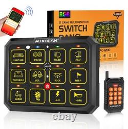 AUXBEAM RGB 12 Gang Switch Panel LED Light Circuit Control Marine Boat 12-24v