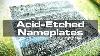 Acid Etching Aluminum For Custom Nameplates
