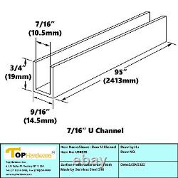 Aluminum 95 Fixed Panel Shower Door U-Channel for 3/8 1/2 Thickness Glass