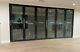 Aluminum Bi-Fold Door 192W x 96H Clear Tempered Glass 6 Panels With Black Frame