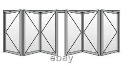 Aluminum Bi fold Doors 6 panels inc Double Glass, Customize Size and Color