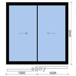 Aluminum Sliding 2-Panel Patio Door 96 x 96 8' x 8