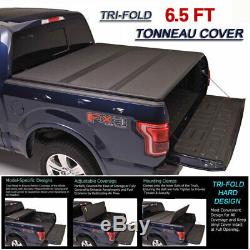 Aluminum Tonneau Cover Rugged Folding For Chevy GMC 6.5FT Pickup Bed Fleetside
