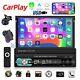 Apple Carplay 7 Touch Screen Car MP5 Stereo Radio Single 1 DIN Flip out +Camera