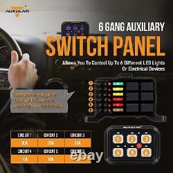 Auxbeam 6 Gang Switch Panel withElectronic Relay System Automatic Dimmable On/Off