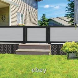 Barrette Outdoor Living Half Privacy Railing Panel Kit 6' x 3' Aluminum Black