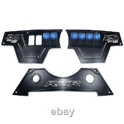 Billet Aluminum 8 Switch Dash Panel Kit Black Powdercoated Includes 6 Switch
