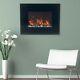 Black Glass Panel Electric Fireplace Wall Mount & Remote 26 x 20 Inch 1500W