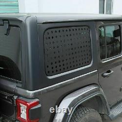 Black Rear Side Door Window Glass Panel Cover Trim for Jeep Wrangler JL JLU 18+