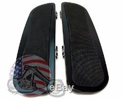 Black Rubber Panel Floorboards Footboards Set Harley Touring Bagger Softail FLHX