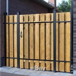 Black Wood and Aluminum 4 ft. X 6 ft. Unassembled Panel Square Styled Fence Gate