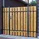 Black Wood and Aluminum 4 ft. X 6 ft. Unassembled Panel Square Styled Fence Gate