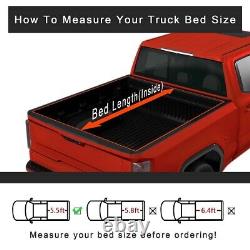 CARSTY 5.5FT 4-Fold Hard Tonneau Cover withLight Truck Bed for 2015-2022 Ford F150