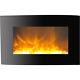 Callisto 35 In. Wall-Mount Electric Fireplace with Curved Panel and Crystal R