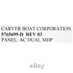 Carver 5765699 Black Textured 50Hz Aluminum Boat Ac Dual Control Panel
