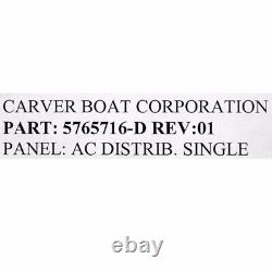 Carver 5765716-D 220V 50Hz Boat AC Control/Blank Breaker Panel Black Aluminum