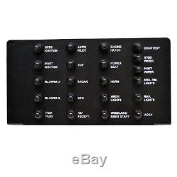 Custom Black 10 X 5 1/4 Inch Aluminum Marine Boat Breaker Button Switch Panel