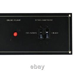 Custom Black 19 7/8 X 5 Inch Aluminum Boat Battery / Main Breaker Switch Panel
