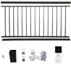 Deck Railing Panel 36 in. H x 96 in. L Preassembled Exterior Aluminum Black