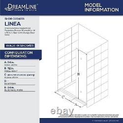DreamLine SHDR-3234721-09 Linea Single Panel Screen 34x72 Open Entry, Black