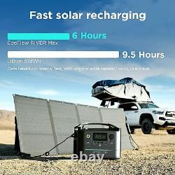 EF ECOFLOW 600W RIVER Max Portable Power Station Backup Battery / Solar Panel