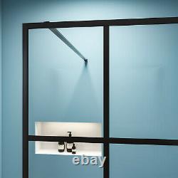 ELEGANT 34 x 72 Framed Single Panel Fixed Shower Door Screen 5/16 Glass Black
