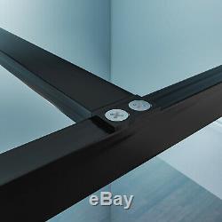 ELEGANT 36 x 72 Framed Single Panel Fixed Shower Door Screen 5/16 Glass Black