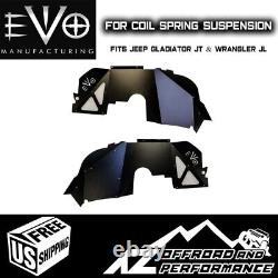 EVO MFG Front Vented Aluminum Inner Fenders (Black) fits'20+ Jeep Gladiator Gas
