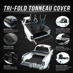 FRP Rear Clamp Solid Tri-Fold Tonneau Cover For Silverado Sierra 6.5FT Styleside