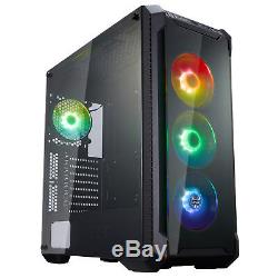 FSP E-ATX Mid Tower PC Gaming Case with 2 Glass Panels and 4 RGB Fans (CMT520)