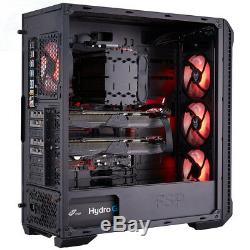 FSP E-ATX Mid Tower PC Gaming Case with 2 Translucent Tempered Glass Panels