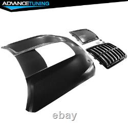 Fits 15-17 Ford Mustang GT500 Style Unpainted Air Vent Aluminum Front Hood