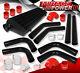 Fmic Kit Aluminum Pipes Piping With Fin & Tube Front Mount Turbo Intercooler Set