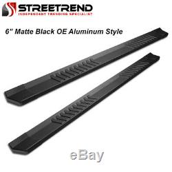 For 2007-2018 Silverado/Sierra Crew Cab 6 Matte Black Aluminum Running Boards