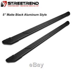 For 2007+ Silverado/Sierra Double/Extended 5 Matte Blk Aluminum Running Boards