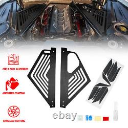 For Corvette C8 2020-2023 Aluminium Engine Bay Cover Panel + Vinyl Overlay BLACK