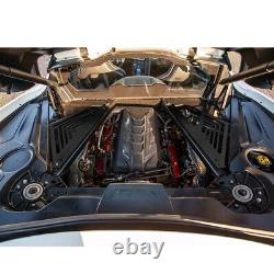 For Corvette C8 2020-23 Black Engine Bay Panel Trim Cover + Curved License Frame