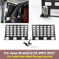 For Jeep Wrangler JK 2007-18 4Dr Black Aluminum Trunk Side Storage Hanging Panel