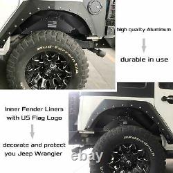 For Jeep Wrangler JK JKU 2007-2018 Front Rear Inner Fender Liners Off-Road 4WD