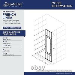 French Linea Avignon 34 in. W x 72 in. H Single Panel Frameless Shower Door