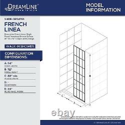 French Linea Rhone 34 in. W x 72 in. H Single Panel Frameless Shower Door
