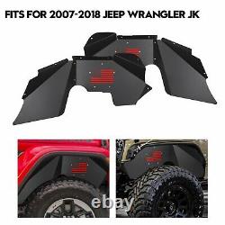 Front Inner Flat Fender Liner Flares Offroad for Jeep Wrangler JK 2007-2018
