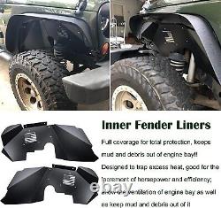 Front & Rear Inner Fender Liners for Jeep Wrangler 2007-2018 JK JKU 4WD, ALL 4