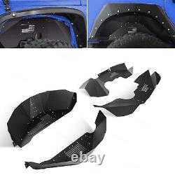 Front and Rear Inner Fender Liners for Jeep Wrangler 2007-2018 JK 4WD Black