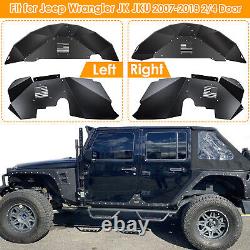 Front and Rear Inner Fender Liners for Jeep Wrangler 2007-2018 JK JKU 4WD(Black)