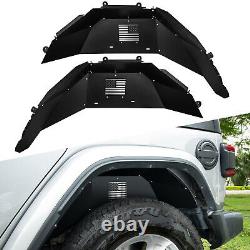Front and Rear Inner Fender Liners for Jeep Wrangler 2018-2020 JL JLU (US Flag)