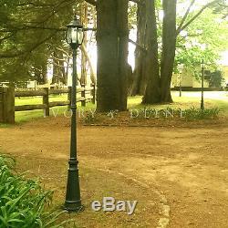 GARDEN LAMP POST Tall Black Federation Style for Home or Business Glass Panels
