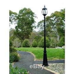 GARDEN LAMP POST Tall Black Federation Style for Home or Business Glass Panels