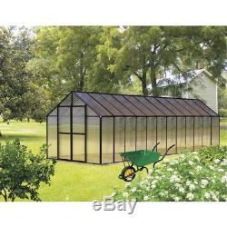 Greenhouses Crystal Clear 8x24 Ft. Black Aluminum Twin Wall Polycarbonate Panels